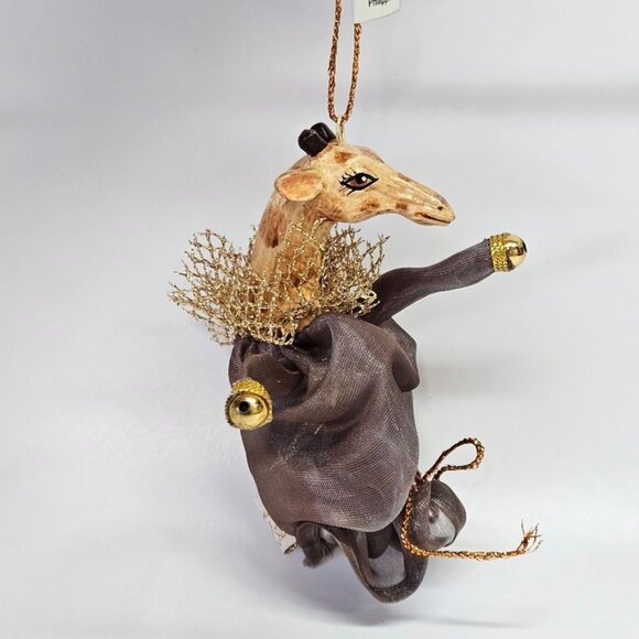 NEW VINTAGE Katherine's Collection Giraffe Charm Bell Bag Ornament Wayne Kleski - Picture 2 of 7